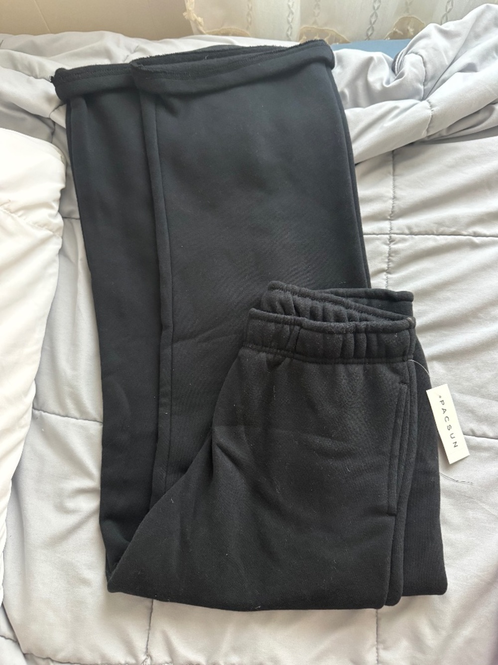 pacsun wide leg low rise sweatpants black size s